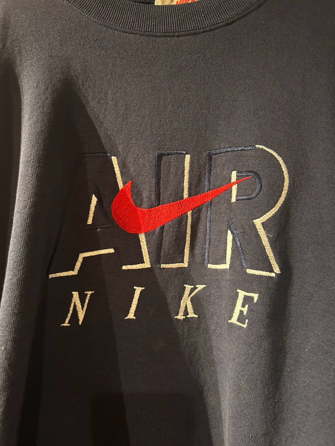 メンズヴィンテージ スウェット【NIKE AIR】90’s フロントロゴ 銀タグ ネイビー
