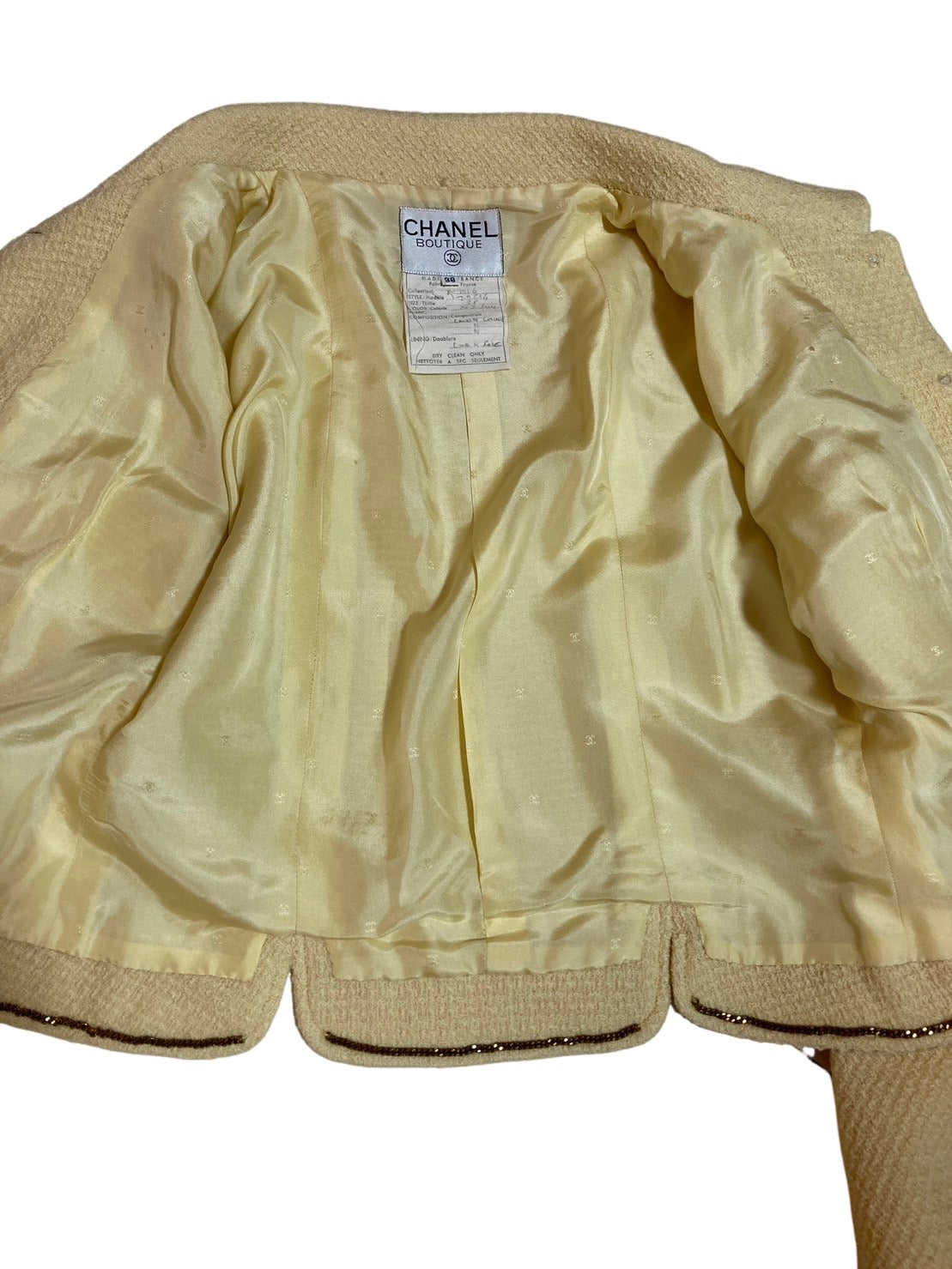 シャネル ヴィンテージ ツイード セットアップ スーツ ジャケット スカート インナー 3点セット