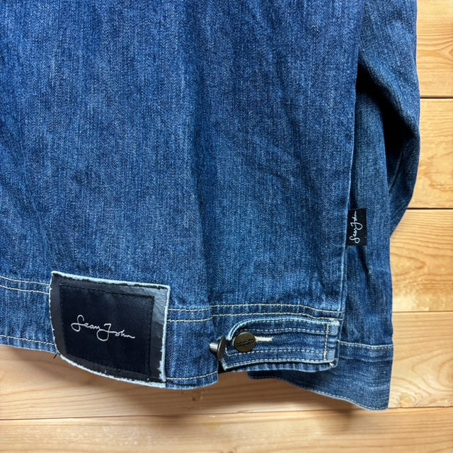 【Sean John】 デニムジャケット 刺繍 ブルー