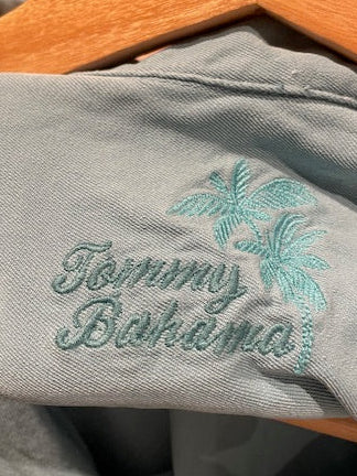 メンズヴィンテージ アロハシャツ 【Tommy Bahama】無地 ブルー