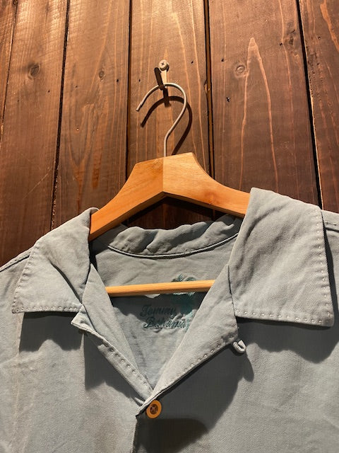メンズヴィンテージ アロハシャツ 【Tommy Bahama】無地 ブルー