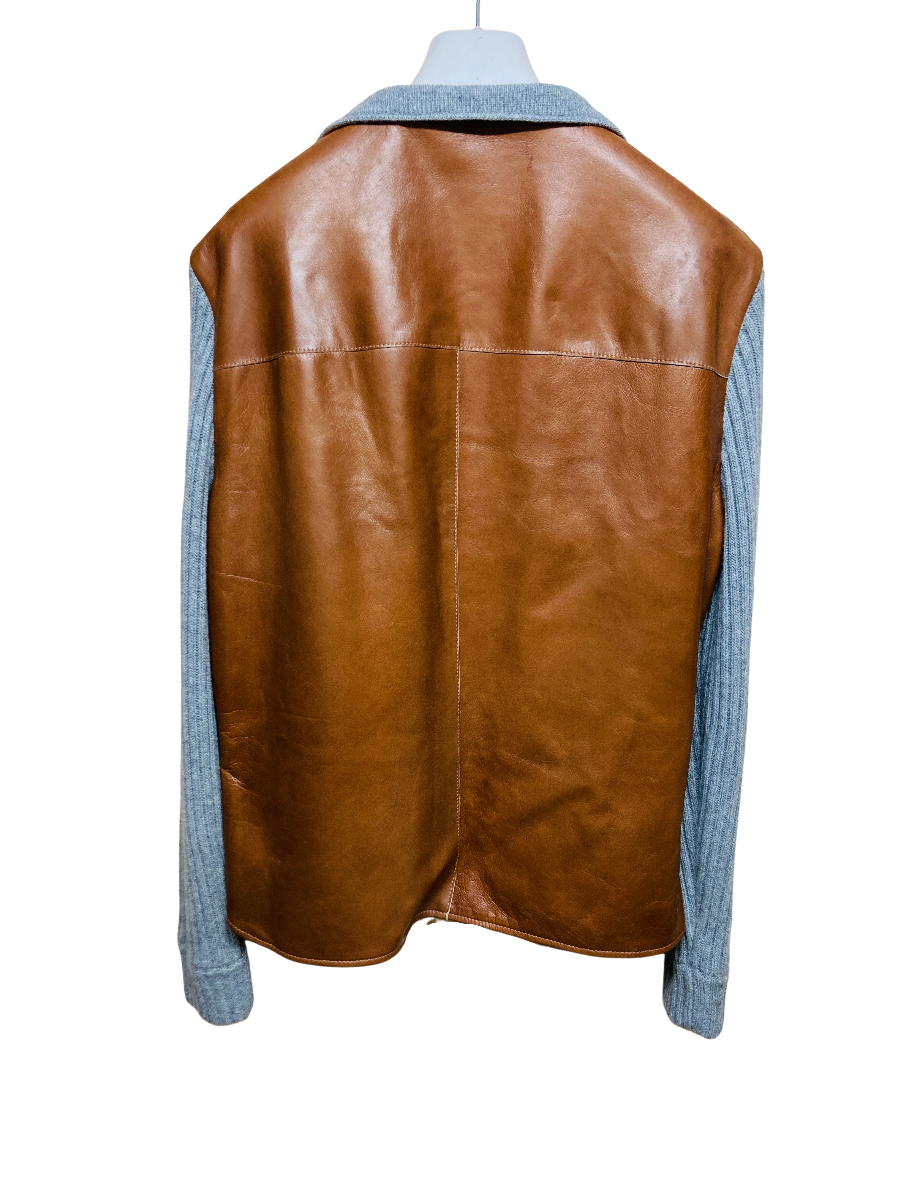 ブルネロクチネリ カシミヤ レザーニット ジャケット