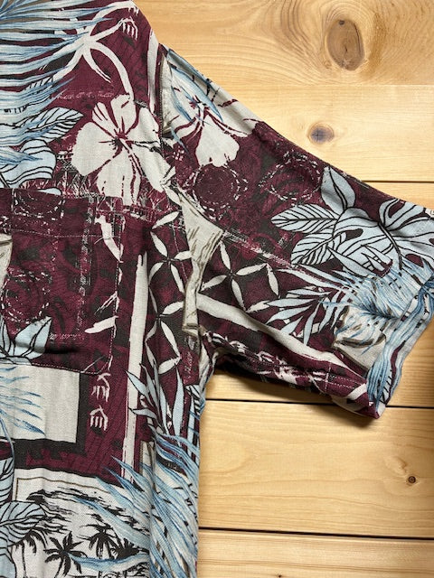 メンズヴィンテージ アロハシャツ 【Tasso Elba ISLAND】パープル