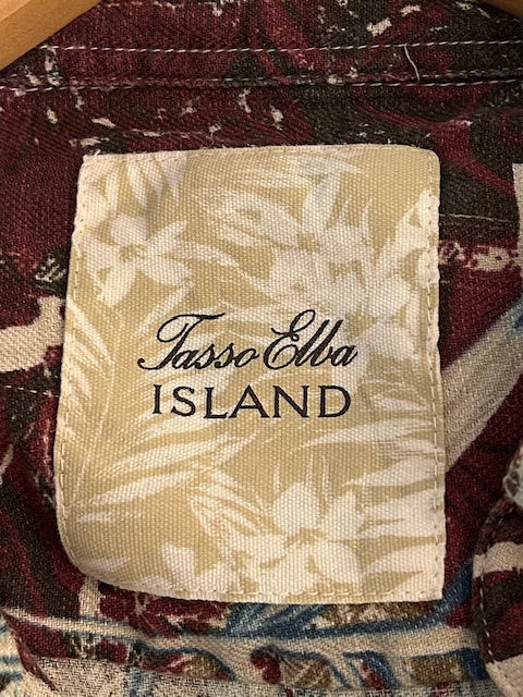 メンズヴィンテージ アロハシャツ 【Tasso Elba ISLAND】パープル