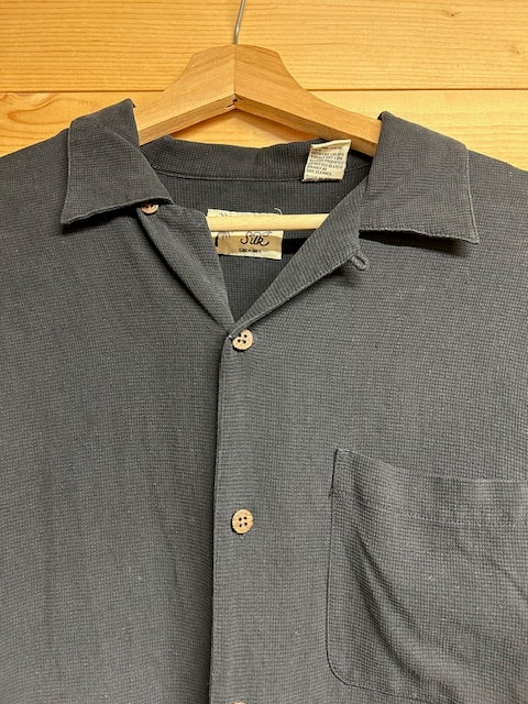 メンズヴィンテージアロハシャツ【Vintage Silk】 無地 ブラック