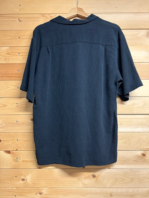 メンズヴィンテージアロハシャツ【Vintage Silk】 無地 ブラック