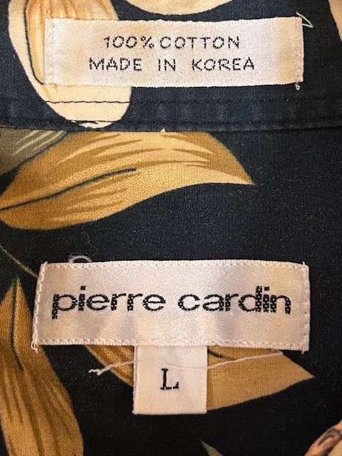 メンズヴィンテージアロハシャツ【Pierre Cardin】 パイナップル ブラック