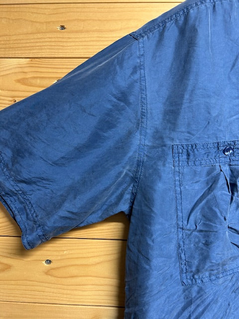 メンズヴィンテージアロハシャツ【THE MEN'S STORE】 無地 ネイビー