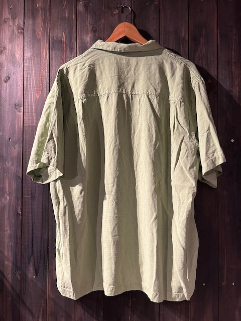 メンズヴィンテージ アロハシャツ 【Tommy Bahama】無地 グリーン