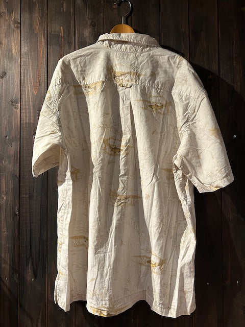 メンズヴィンテージ アロハシャツ 【Columbia】フィッシュ ホワイト