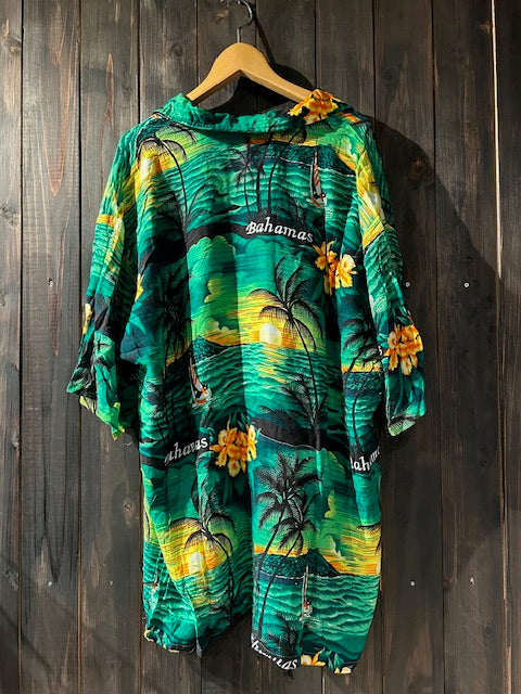 メンズヴィンテージ アロハシャツ 【COJ apparels】ビーチ グリーン