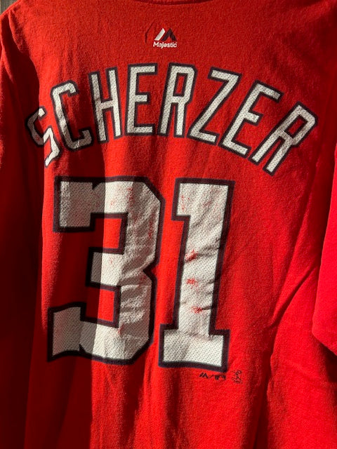 メンズヴィンテージ Tシャツ 【MLB ワシントン・ナショナルズ / Max Scherzer】レッド