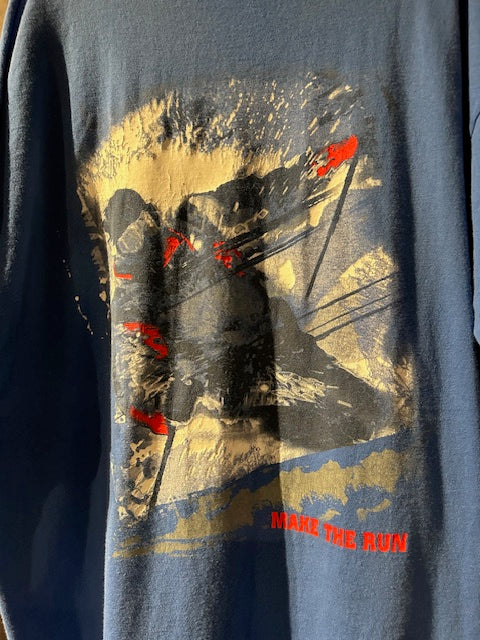 メンズヴィンテージ Tシャツ 【USA製コンパスモチーフ バックプリント】ブルー