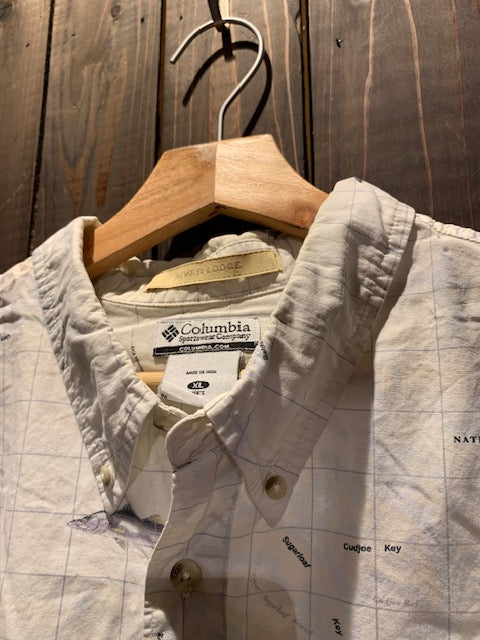 メンズヴィンテージ アロハシャツ 【Columbia】フィッシュ ベージュ
