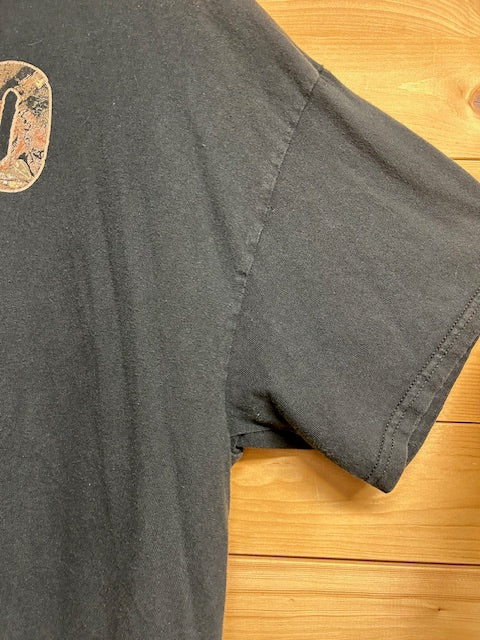 メンズヴィンテージ Tシャツ 【REALTREE 】迷彩柄 フロントデザイン ブラック