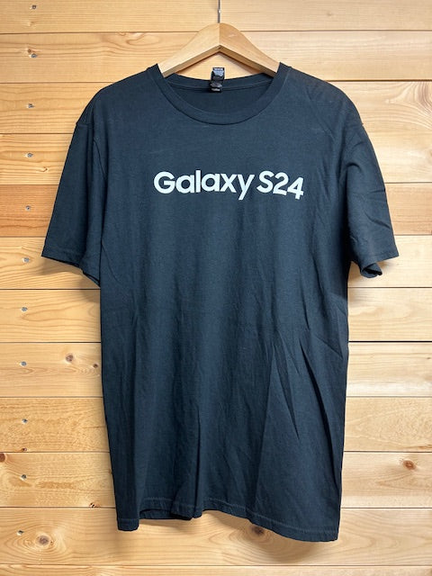 メンズヴィンテージ Tシャツ 【Galaxy S24】 フロントロゴ ブラック