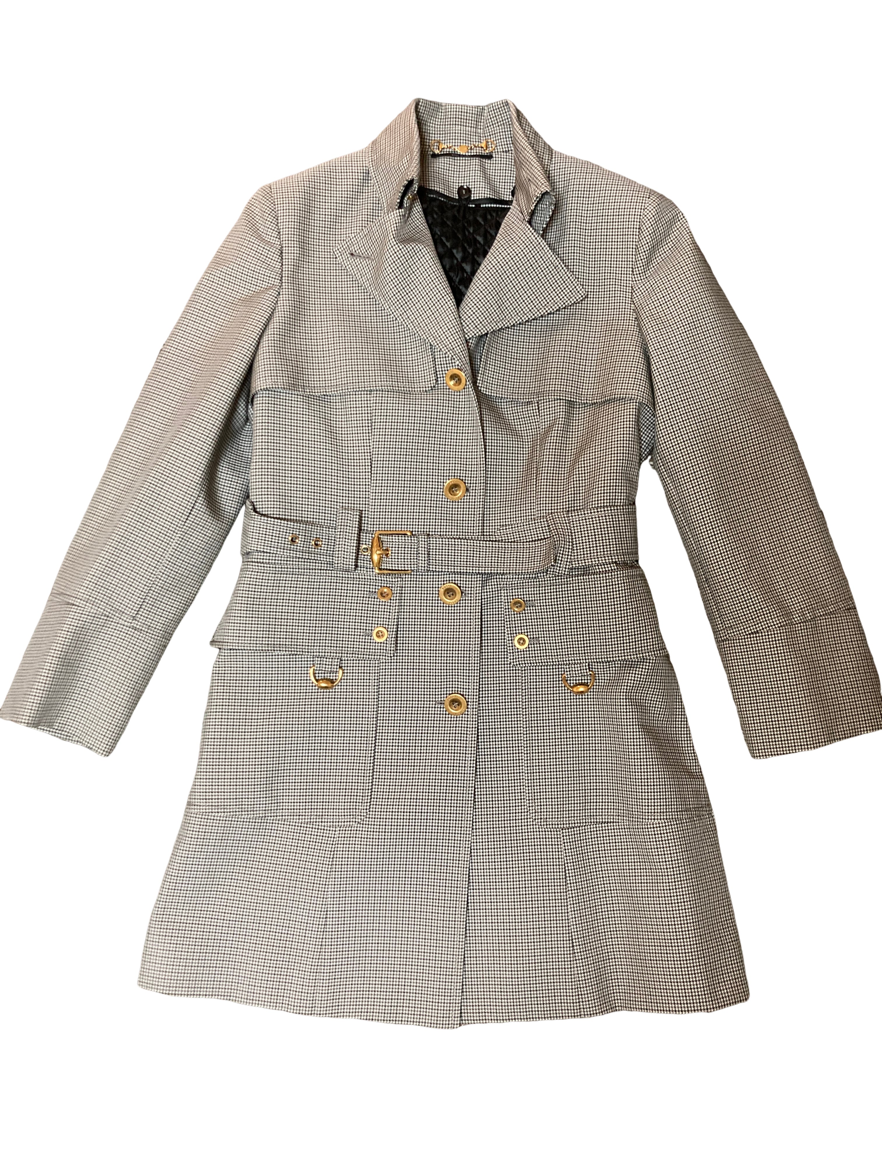 グッチ トレンチコート 千鳥柄 ベルト付き