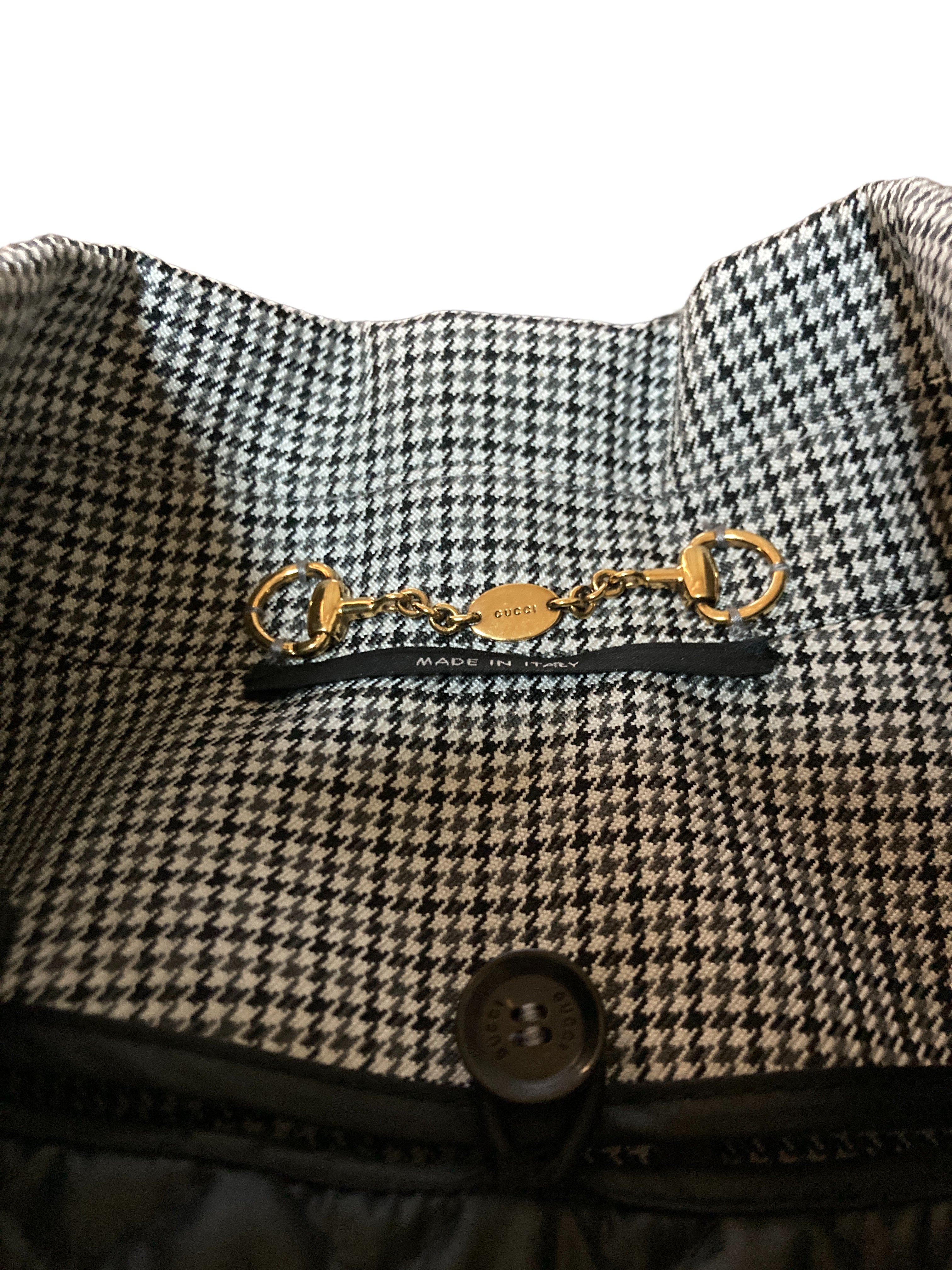 グッチ トレンチコート 千鳥柄 ベルト付き