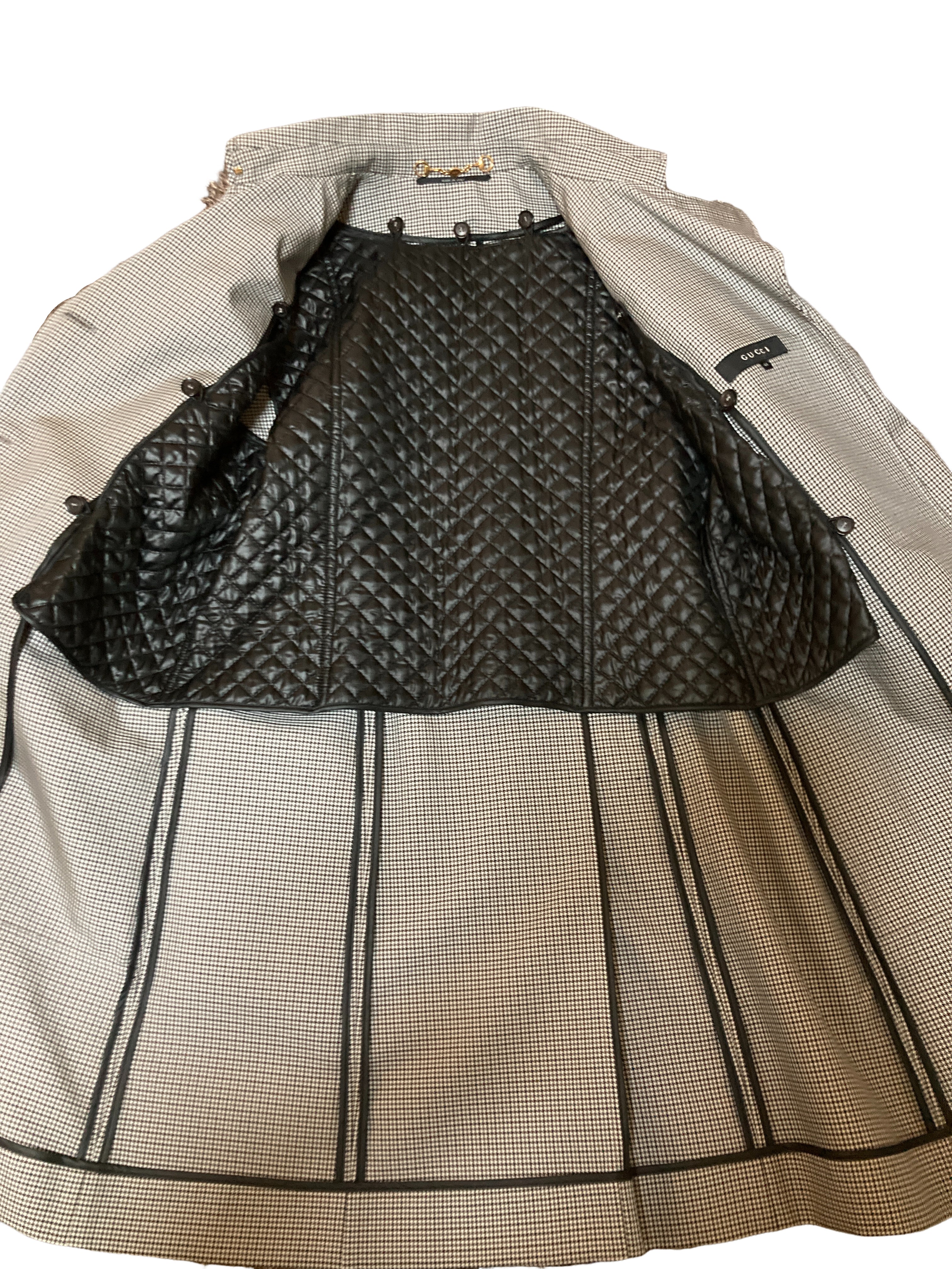 グッチ トレンチコート 千鳥柄 ベルト付き