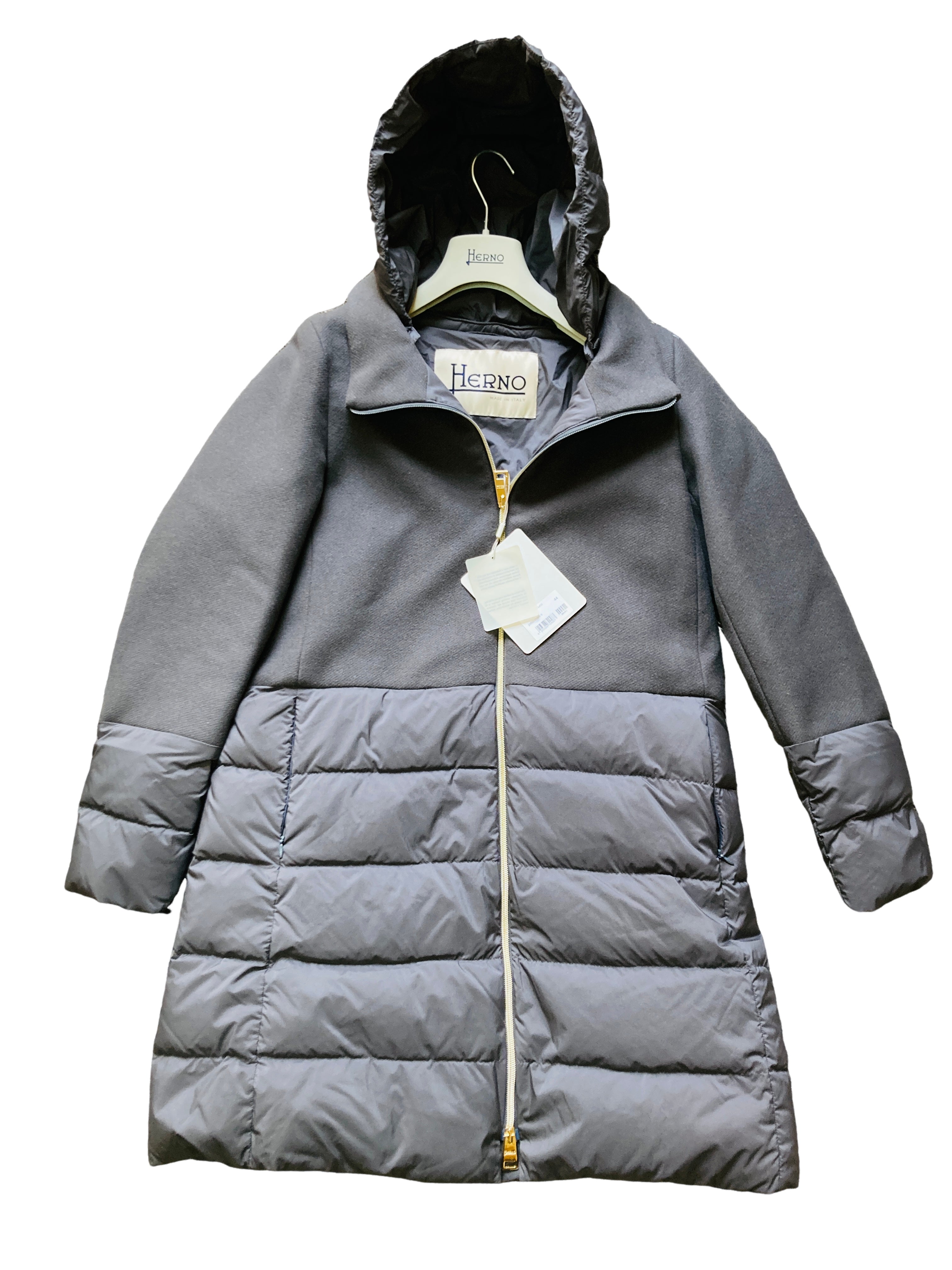 ヘルノ 切替ウールダウンコート