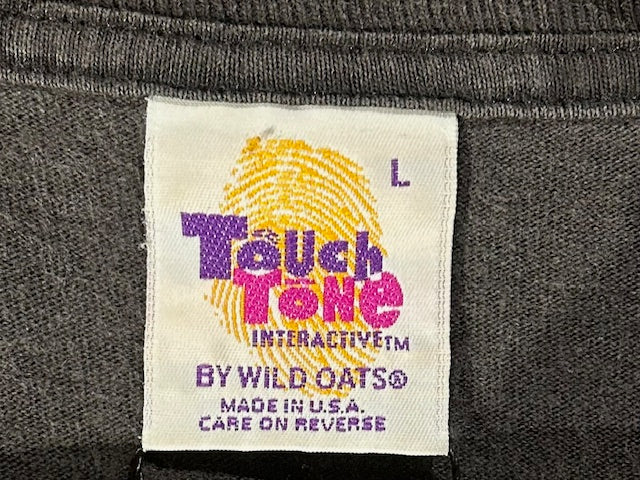 メンズヴィンテージ Tシャツ 【Touch Tone】 オオカミ フロントデザイン ブラック