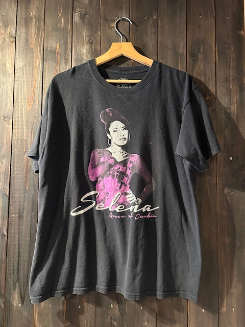 メンズヴィンテージ Tシャツ 【Selena】グラフィックプリント ブラック