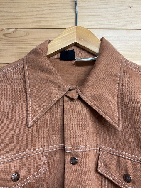 メンズヴィンテージ 長袖シャツ【70’s Sears】無地 オレンジ