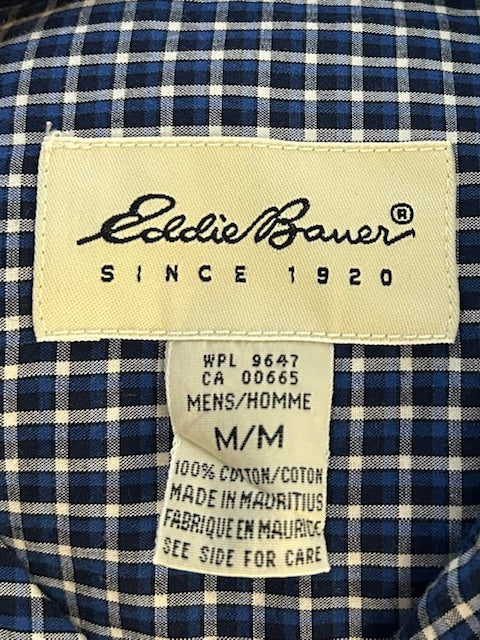 メンズヴィンテージ 長袖シャツ【Eddie Bauer】チェック ネイビー