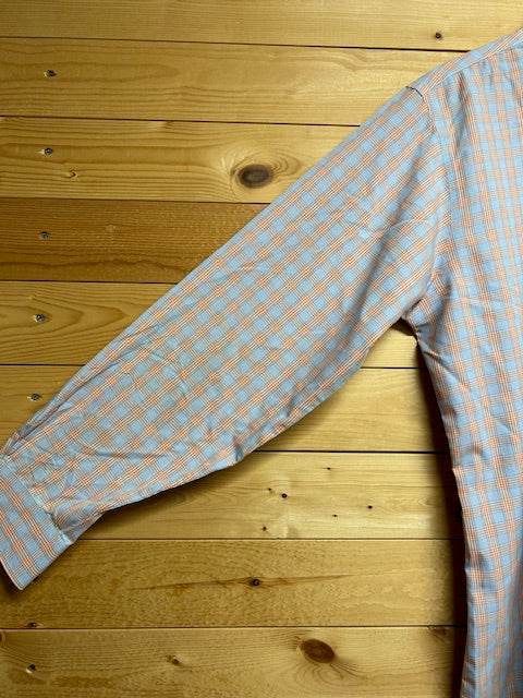 メンズヴィンテージ 長袖シャツ【Brooks Brothers】チェック ブルー オレンジ