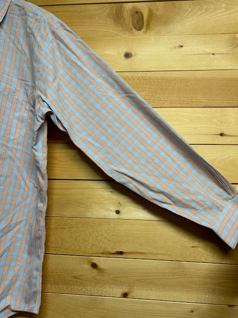 メンズヴィンテージ 長袖シャツ【Brooks Brothers】チェック ブルー オレンジ