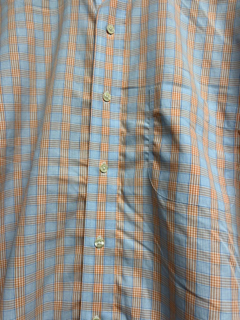 メンズヴィンテージ 長袖シャツ【Brooks Brothers】チェック ブルー オレンジ