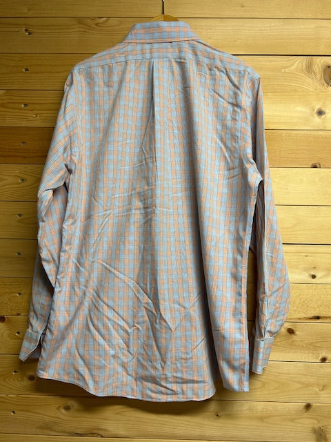 メンズヴィンテージ 長袖シャツ【Brooks Brothers】チェック ブルー オレンジ