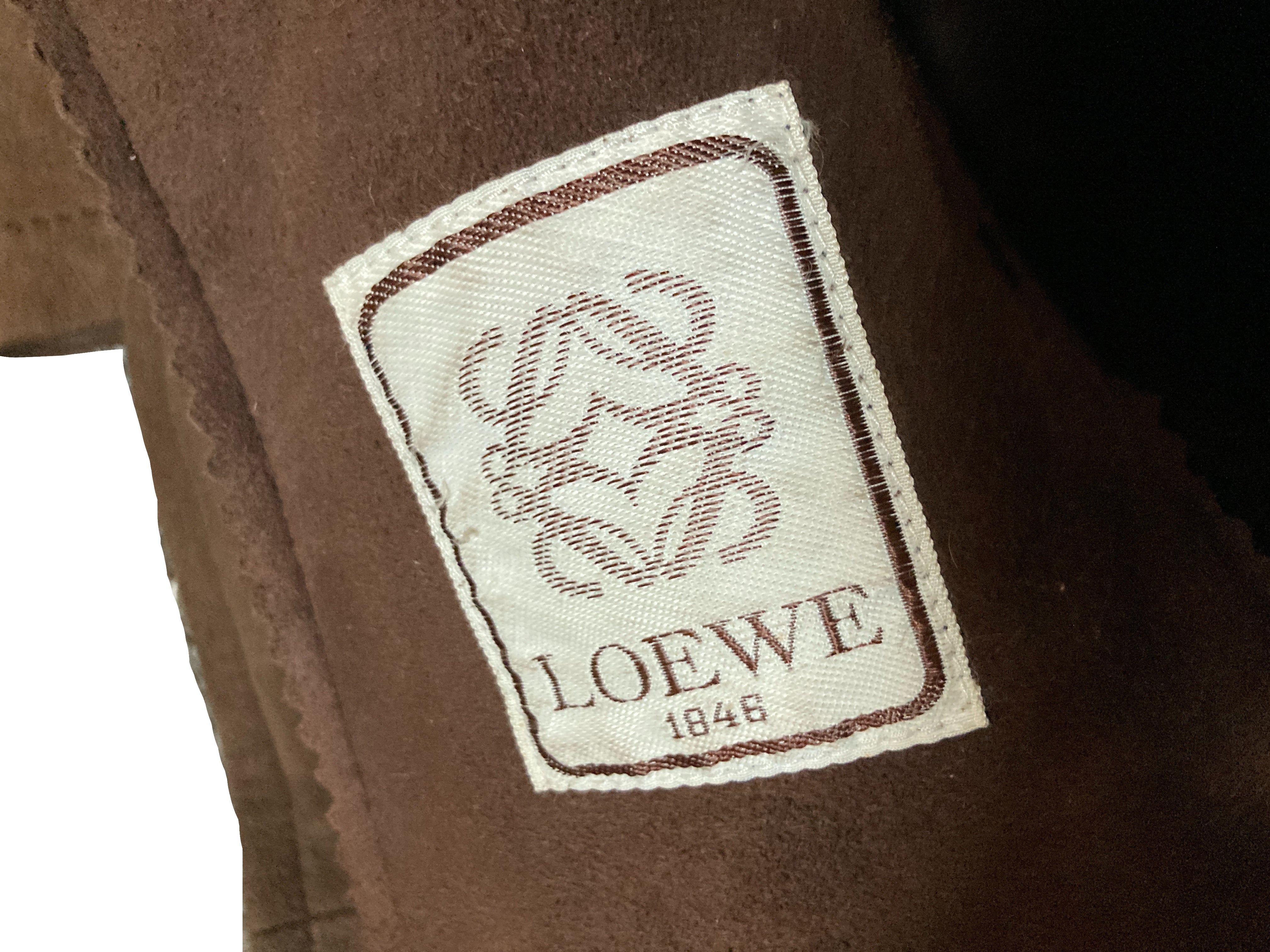 ロエベ ムートン ロング コート ベルト付き