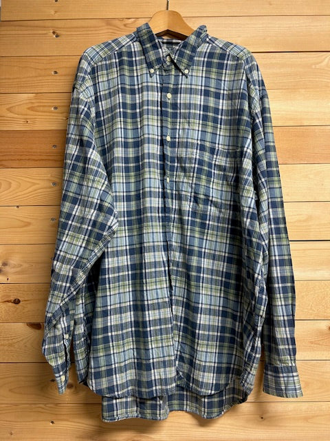 メンズヴィンテージ シャツ【Eddie Bauer】チェック ネイビー グリーン