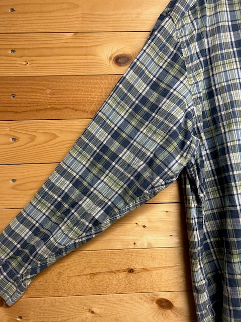 メンズヴィンテージ シャツ【Eddie Bauer】チェック ネイビー グリーン