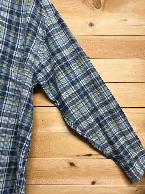メンズヴィンテージ シャツ【Eddie Bauer】チェック ネイビー グリーン