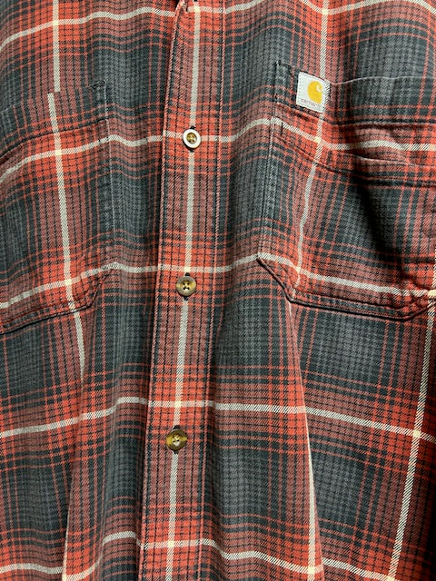 メンズヴィンテージ シャツ【carhartt】チェック レッド ブラック
