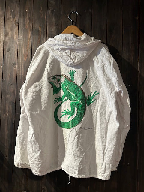 メンズヴィンテージ パーカー【COZUMEL】イグアナ ホワイト
