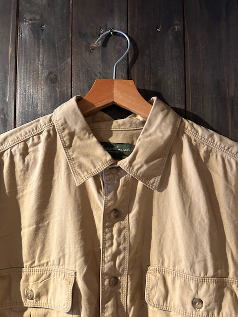 メンズヴィンテージ シャツ【Eddie Bauer】無地 ブラウン