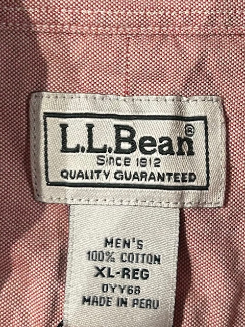 メンズヴィンテージ シャツ【L.L.Bean 】無地 ピンク