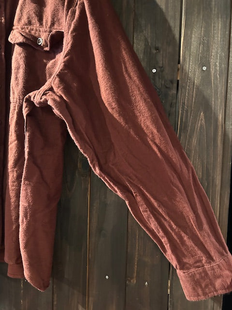 メンズヴィンテージ シャツ【Eddie Bauer】無地 ブラウン