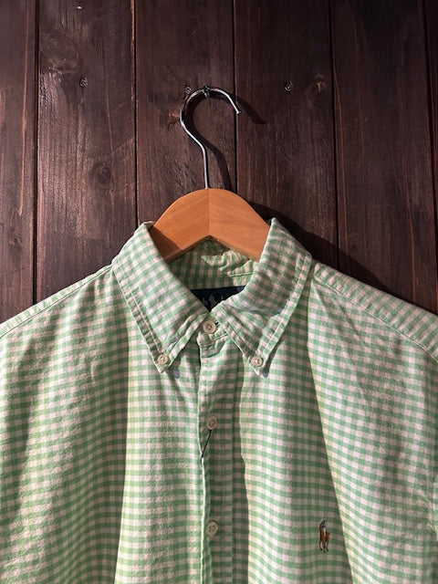 メンズヴィンテージ シャツ【Ralph Lauren】チェック グリーン