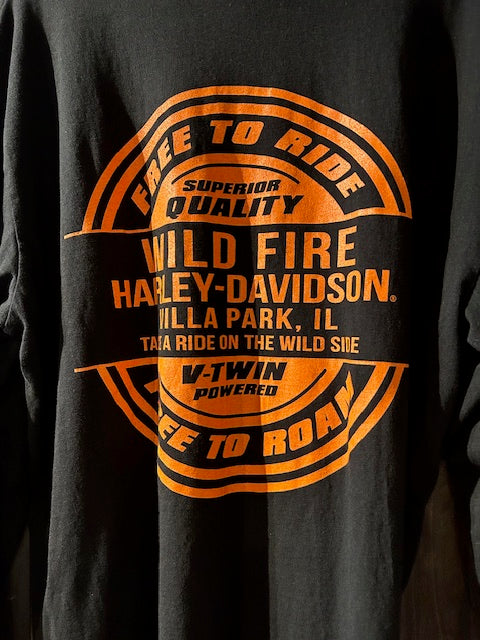 メンズヴィンテージ Tシャツ【HARLEY‐DAVIDSON】ロゴデザイン ブラック