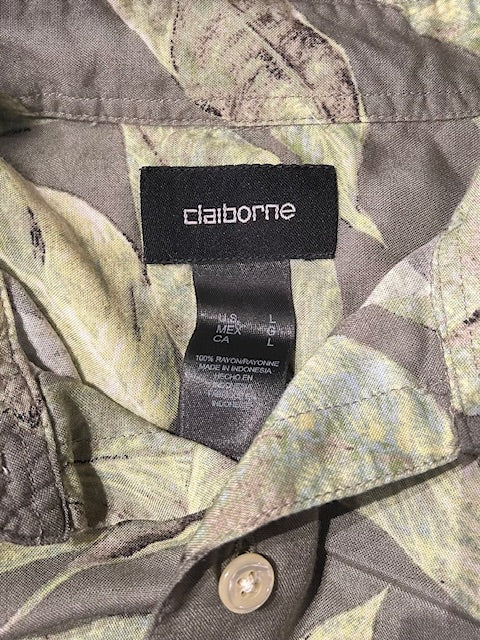 メンズヴィンテージ アロハシャツ 【claiborne】 グリーン