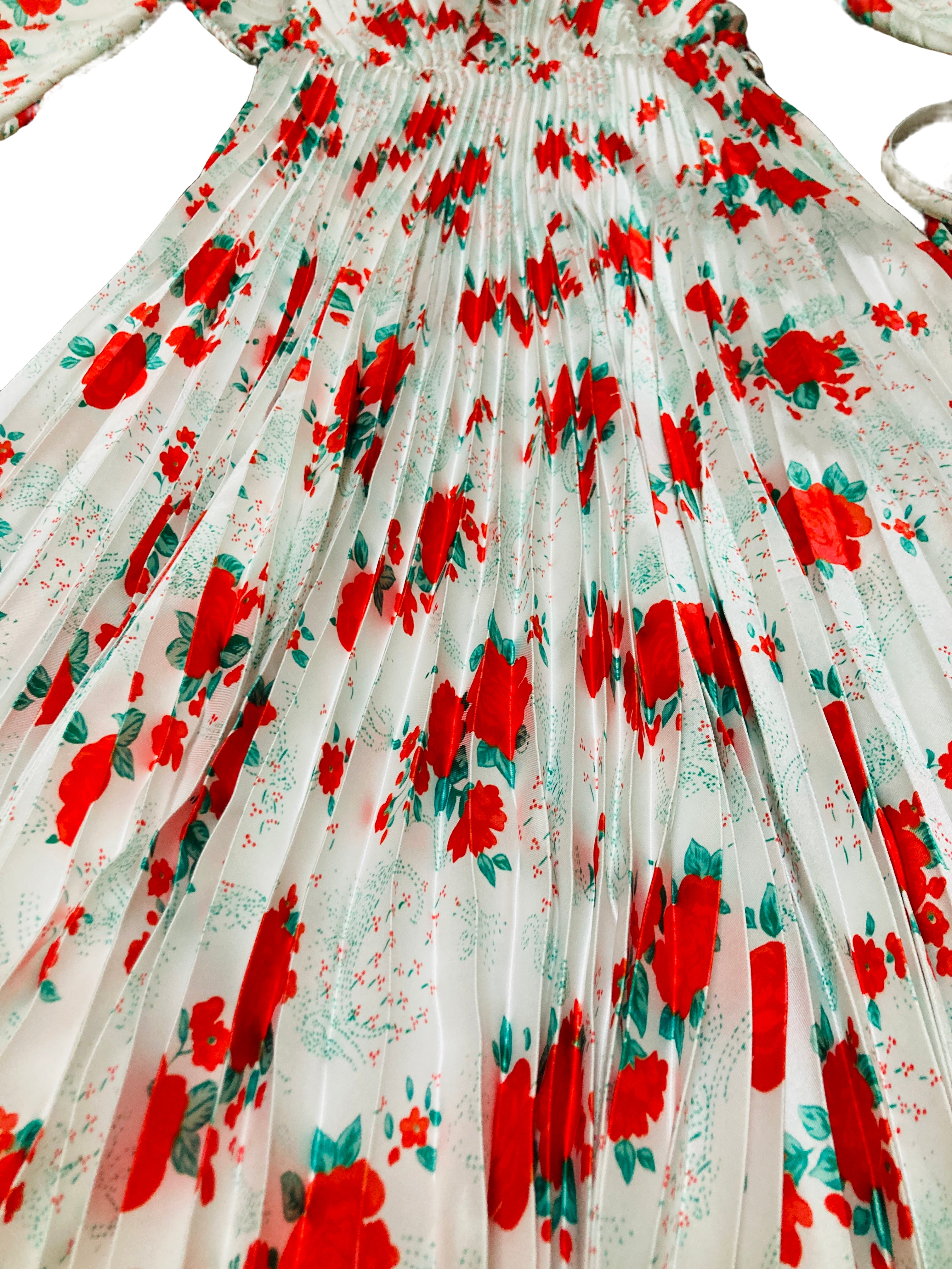 ヴェトモン プリーツ 花柄ワンピース