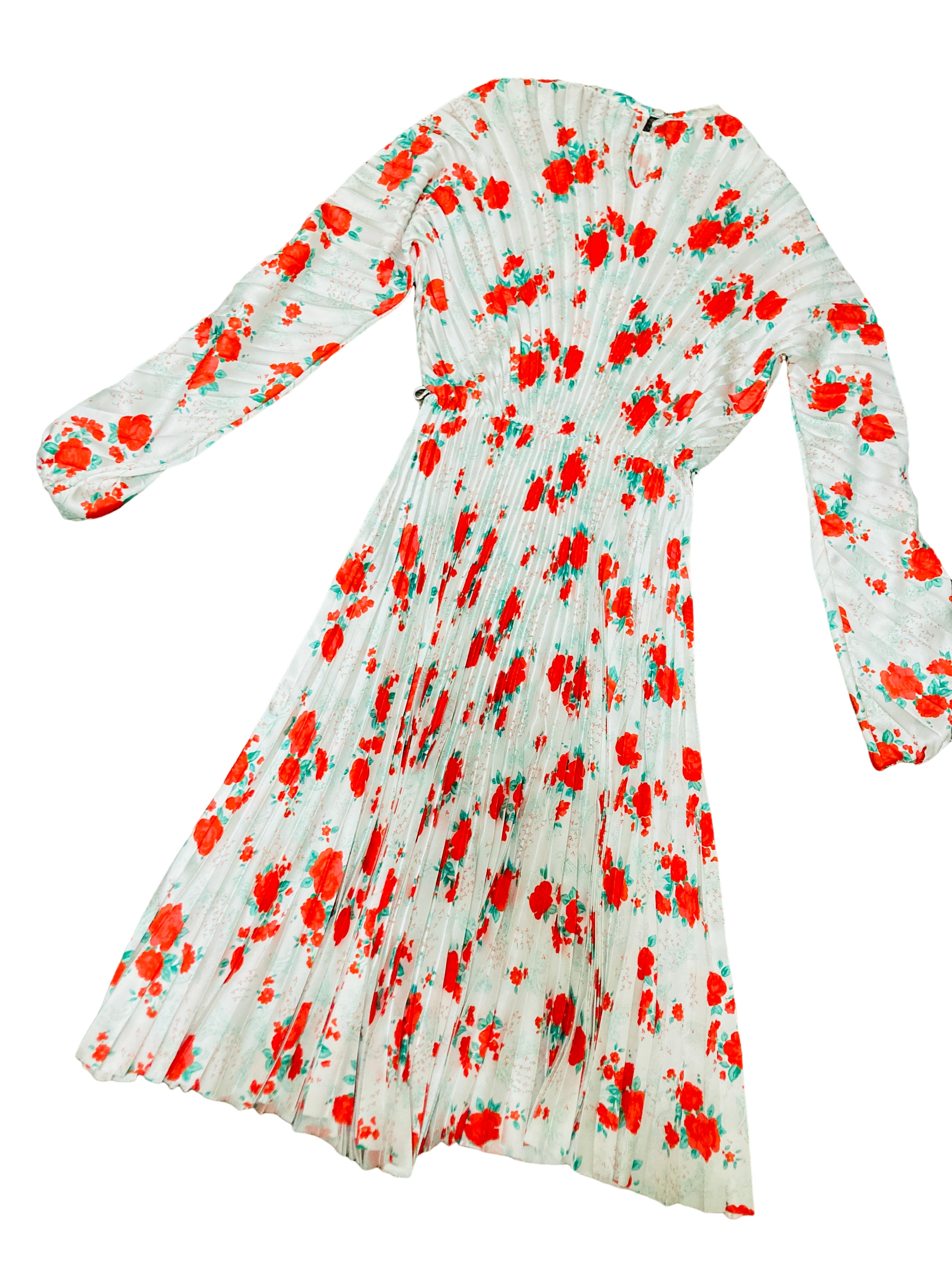 ヴェトモン プリーツ 花柄ワンピース