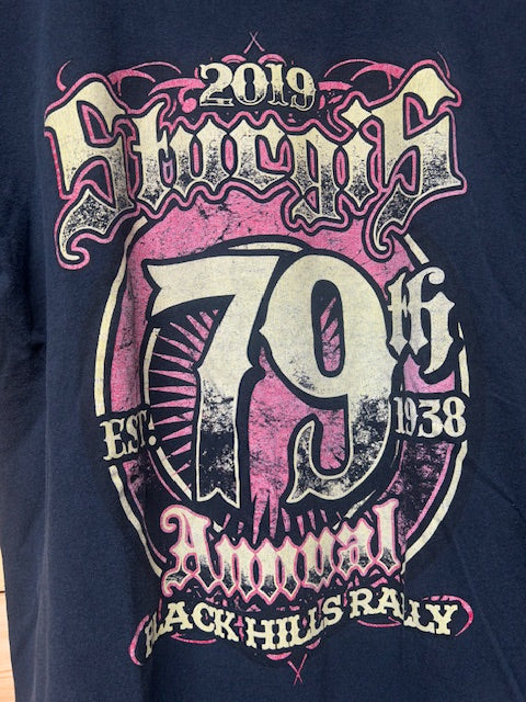 メンズヴィンテージ Tシャツ 【2019年第79回スタージズ・ブラックヒルズ・ラリー記念】ブラック