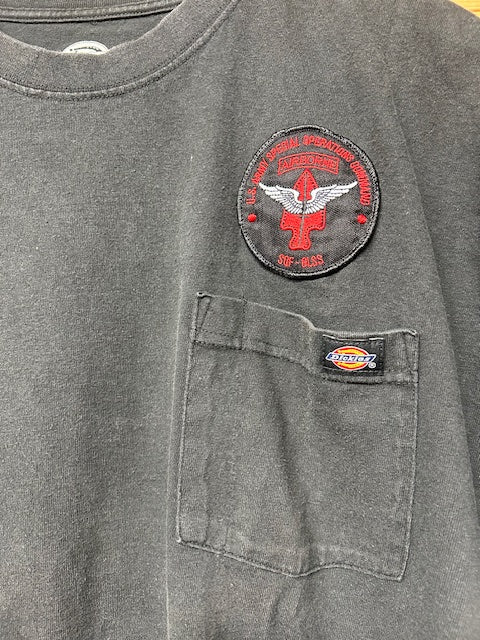 メンズヴィンテージ Tシャツ 【Dickies】ワッペン ブラック