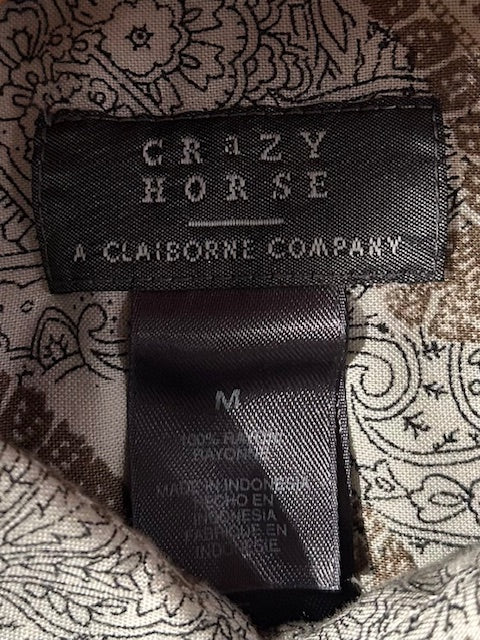 メンズヴィンテージ アロハシャツ 【CRAZY HORSE】ペイズリー柄 ホワイト