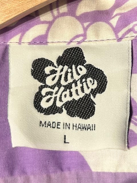 メンズヴィンテージ アロハシャツ 【Hilo Hattie】ハイビスカス パープル